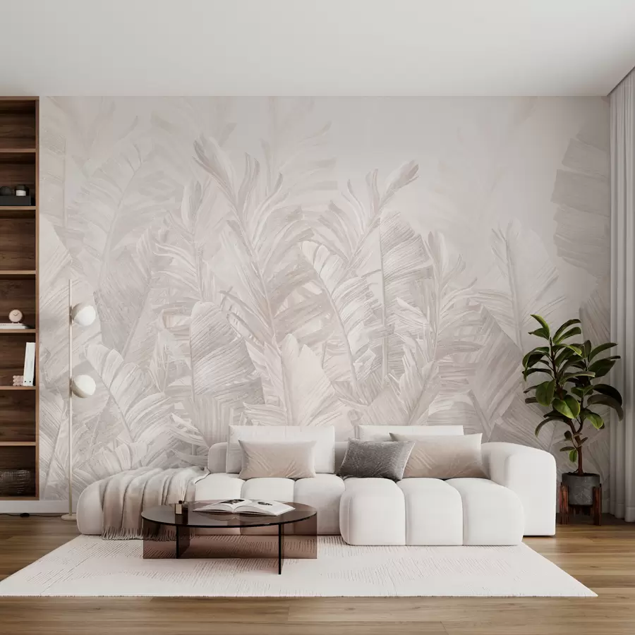 wall murals Тренди листови су тропске беж боје u98951