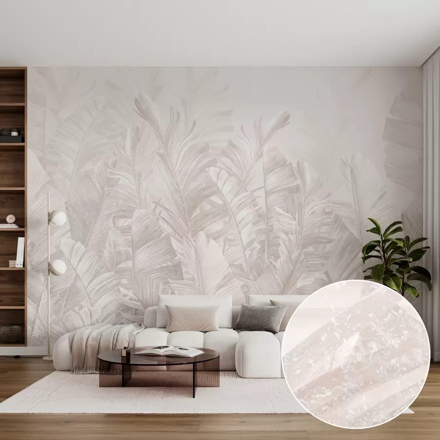 wall murals Тренди листови су тропске беж боје u98951