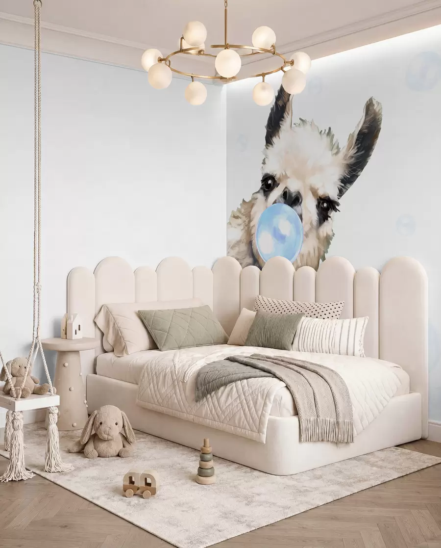 wall murals Lama s plavom žvakom u98952v1