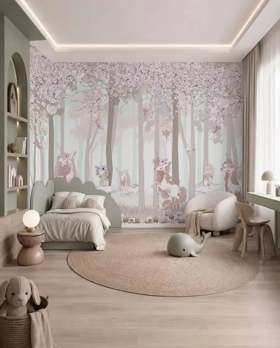 wall murals Princeze u cvjetnoj šumi u98694