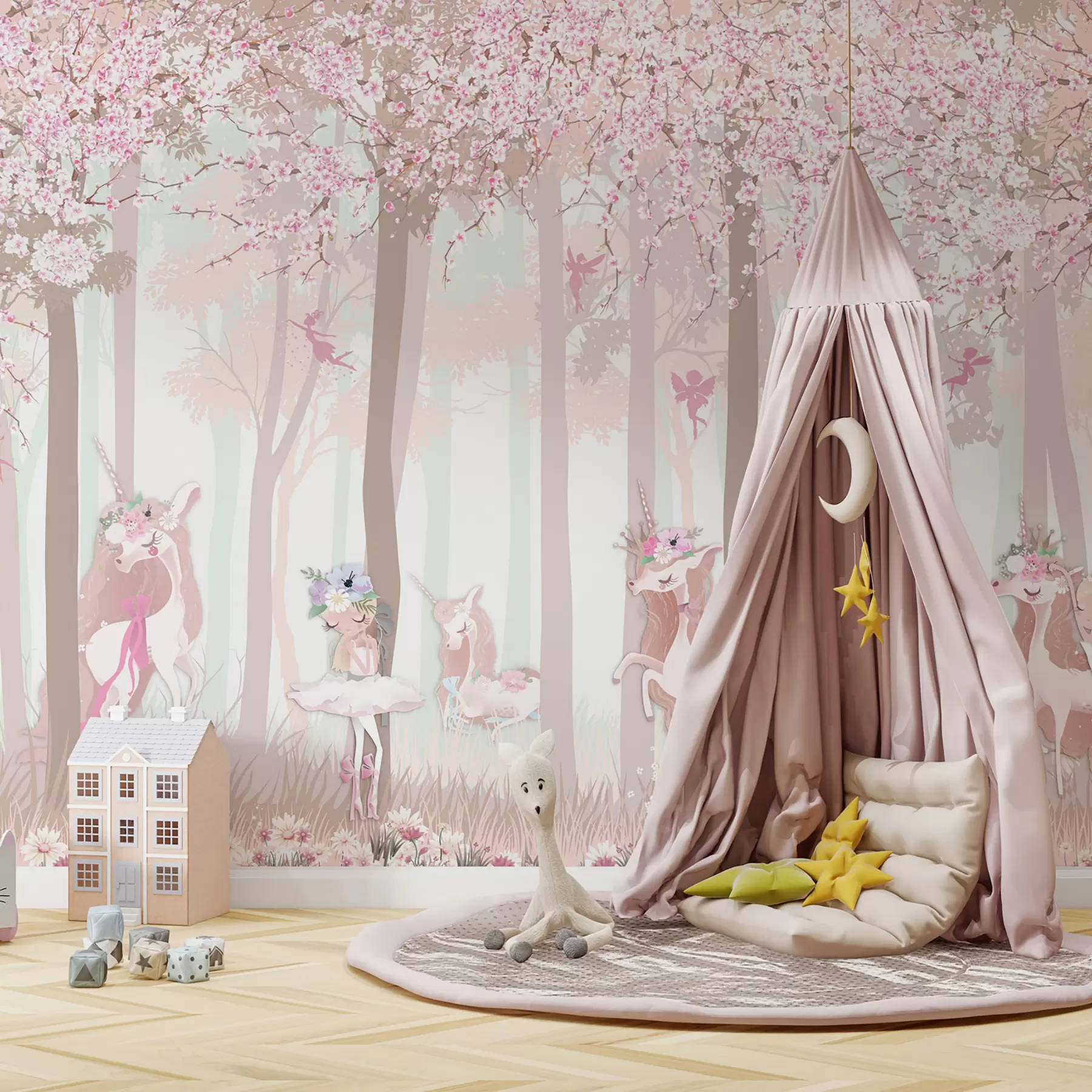 wall murals Шума са принцезама и једнорозима u98694