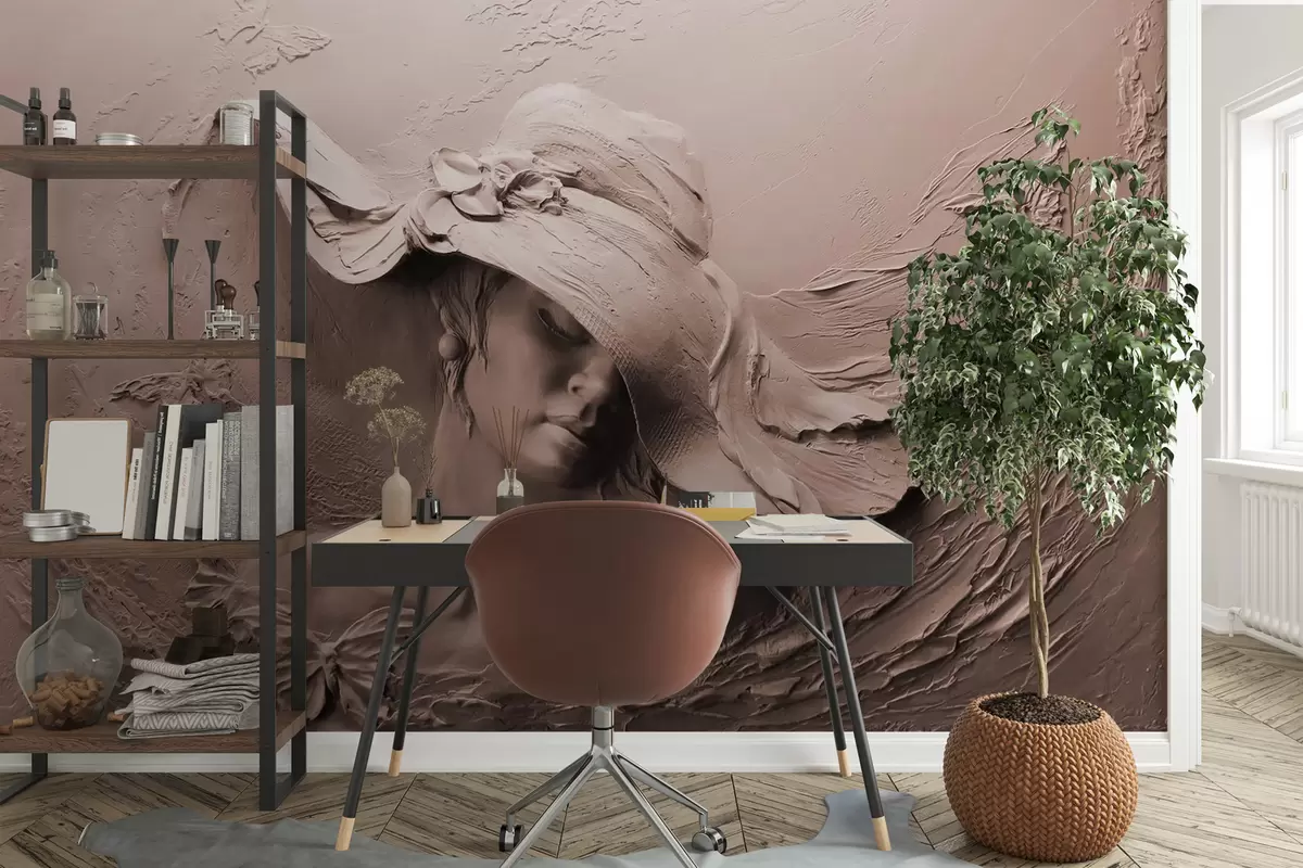wall murals Жена у шеширу 3Д u62592v1