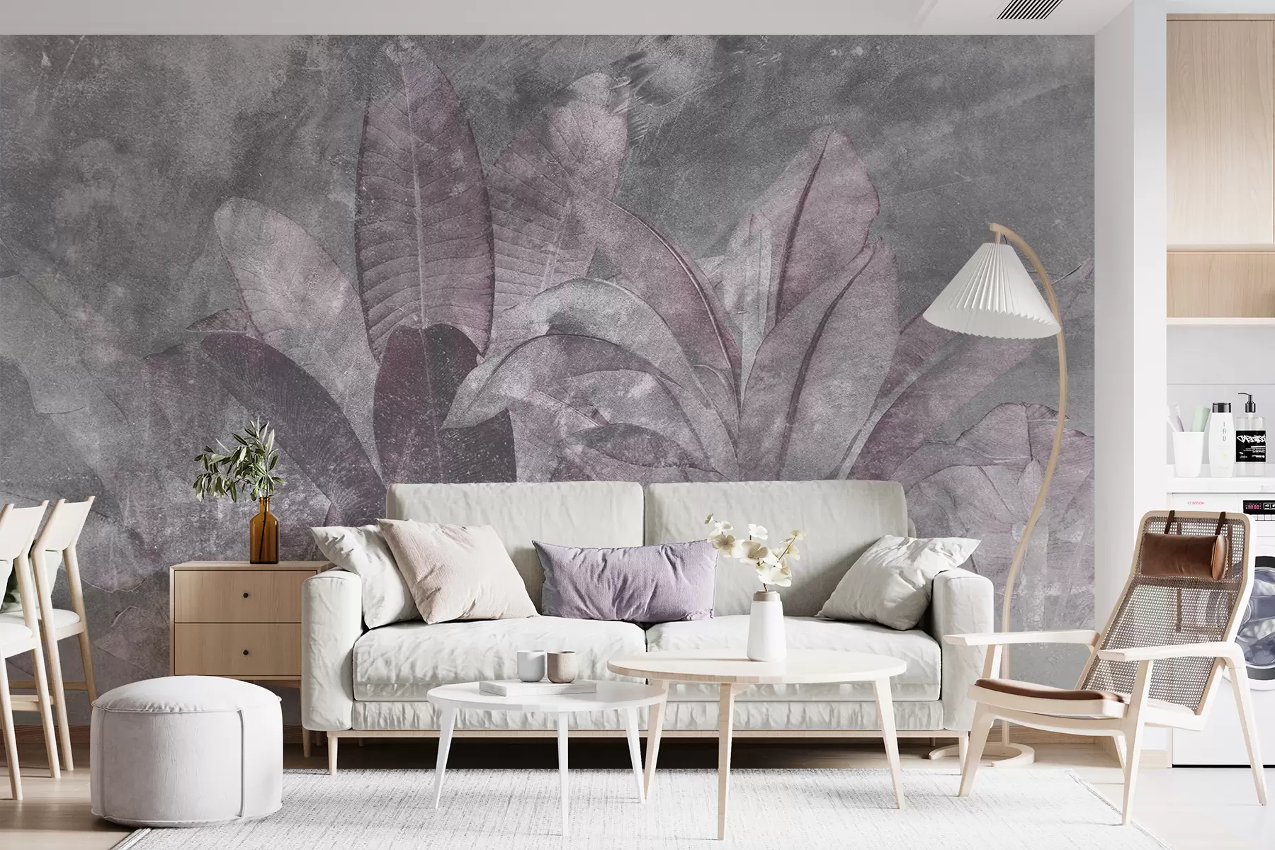 wall murals Листови банане на каменој позадини u73884v4
