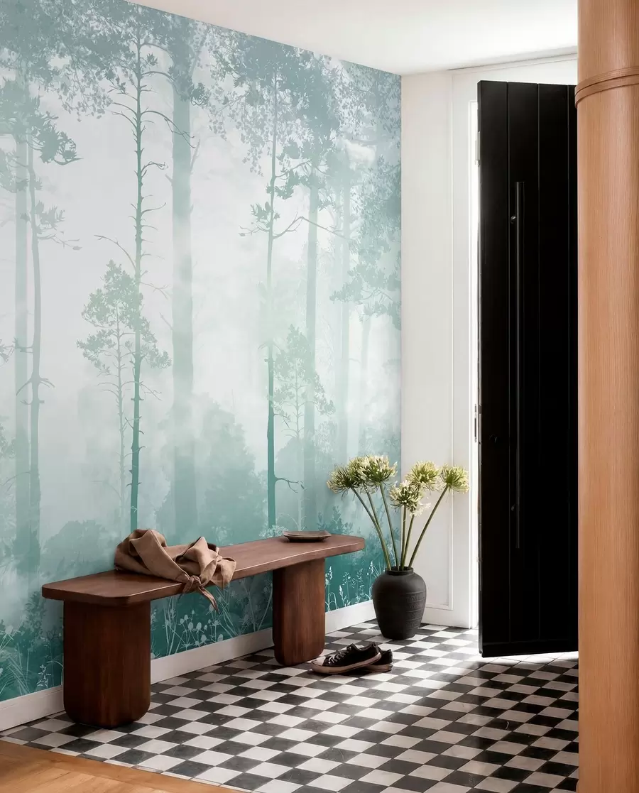 wall murals Šumski veo u petrolejnoj u94439v3
