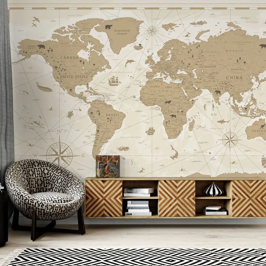 wall murals Винтаге мапа света u99074