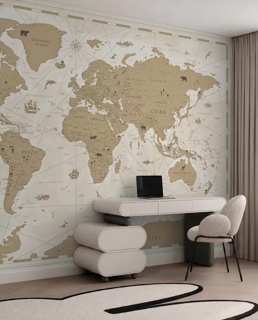 wall murals Винтаге мапа света u99074