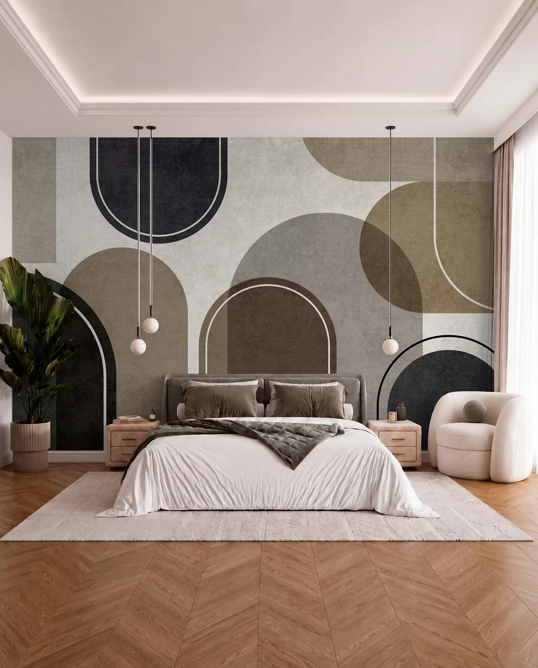 wall murals Беж геометријски лукови u99095