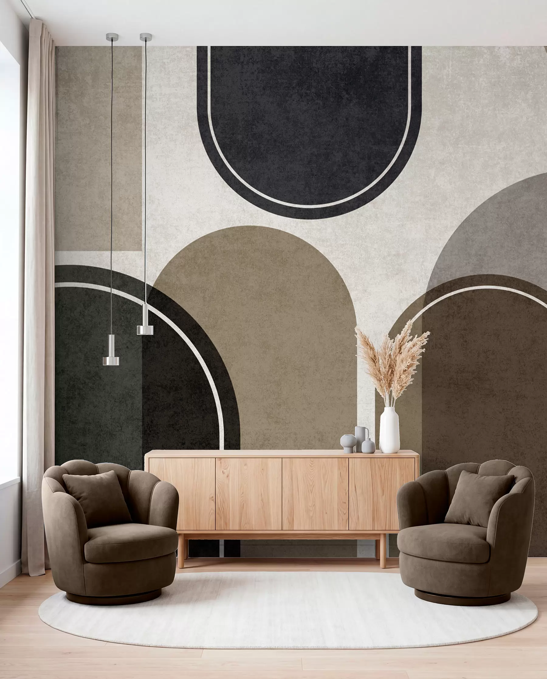 wall murals Беж геометријски лукови u99095
