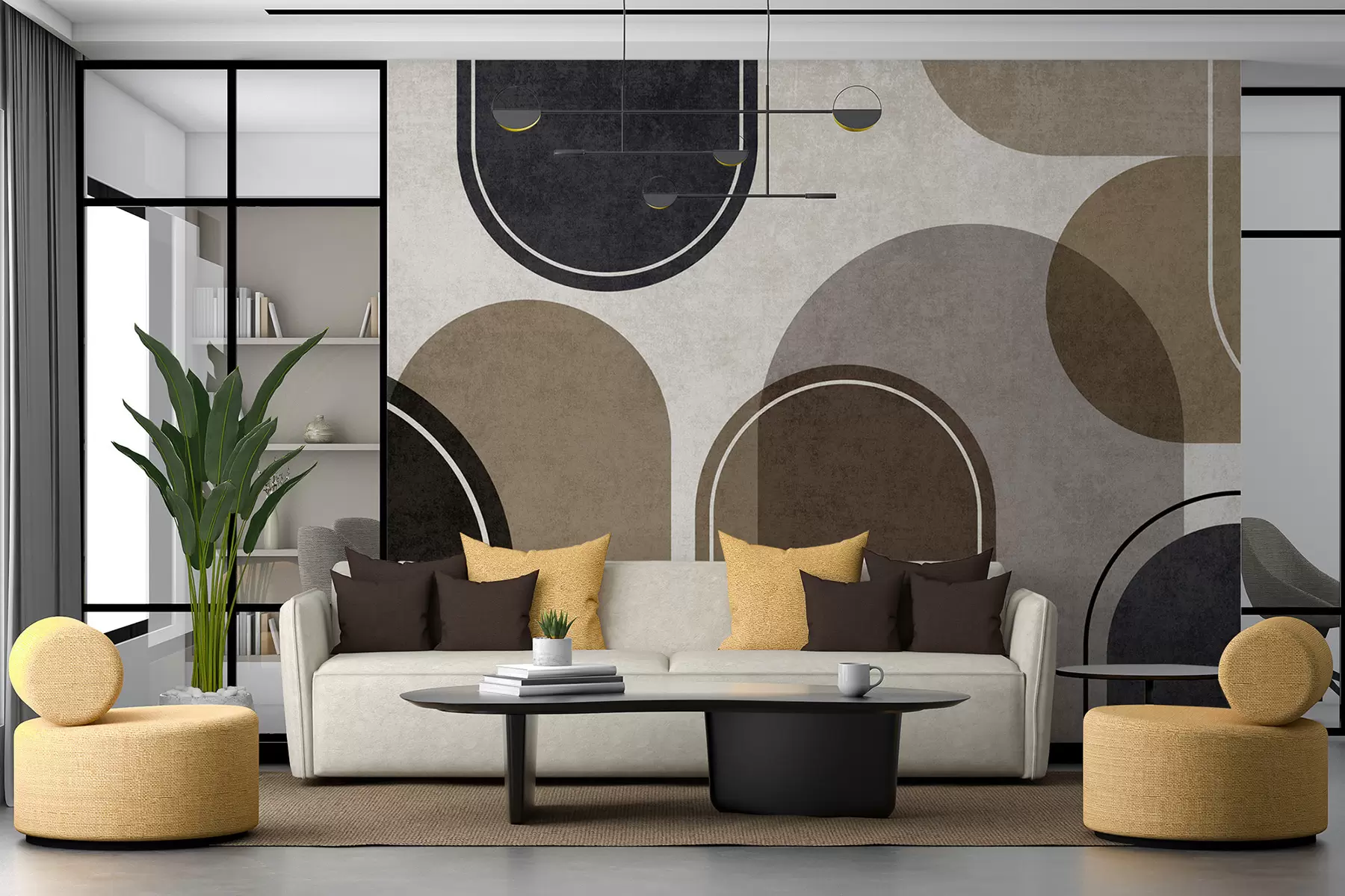 wall murals Беж геометријски лукови u99095