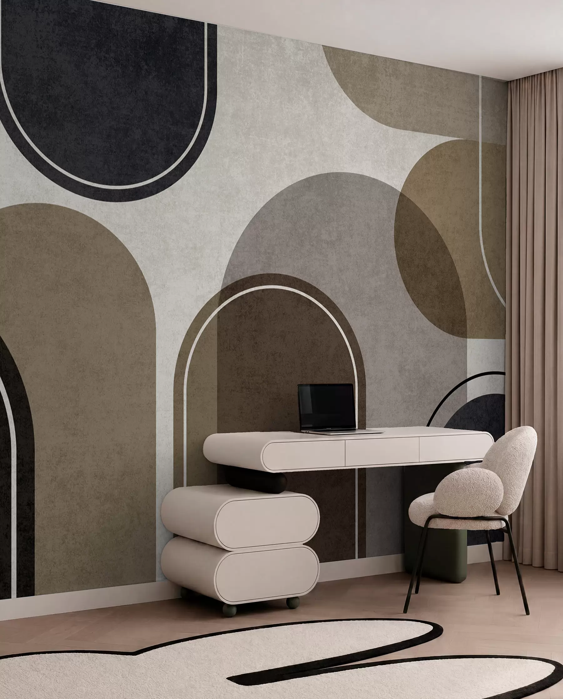 wall murals Беж геометријски лукови u99095