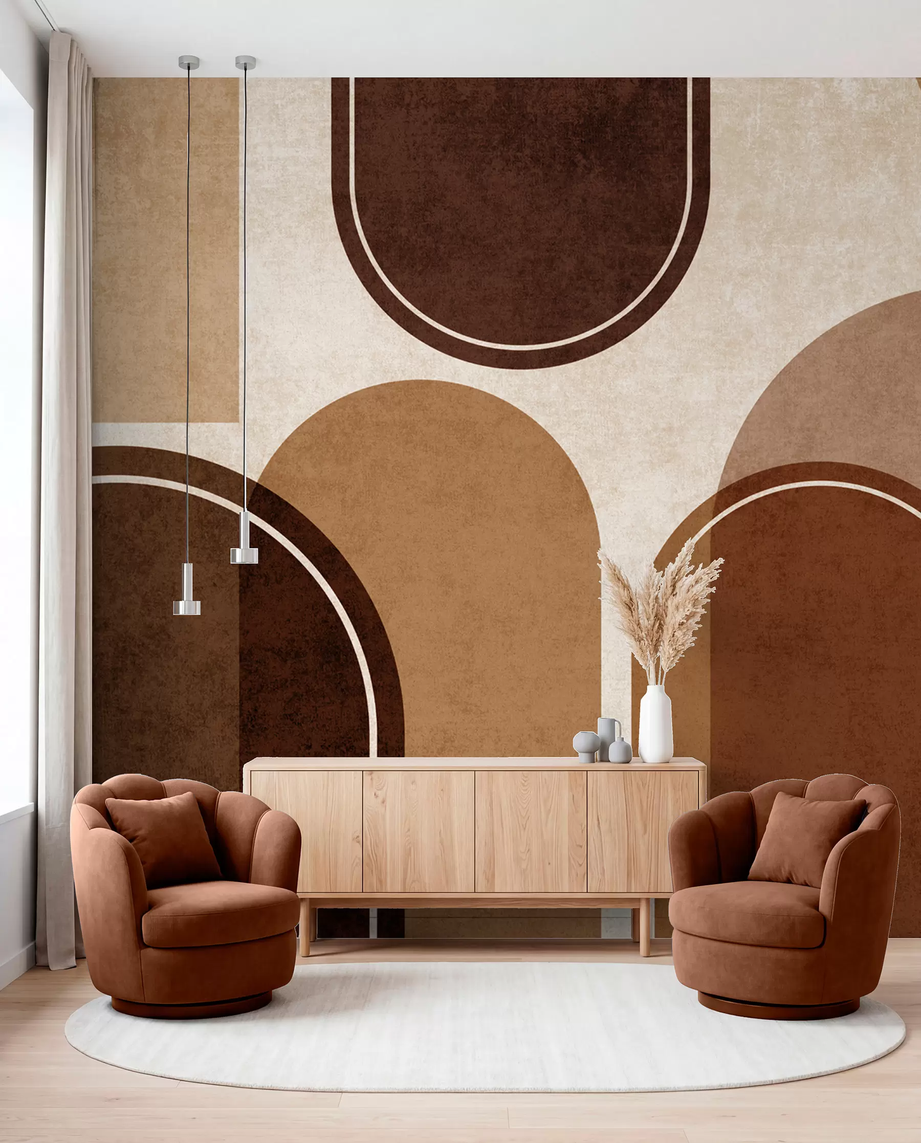 wall murals Наранџасти геометријски лукови u99095v1
