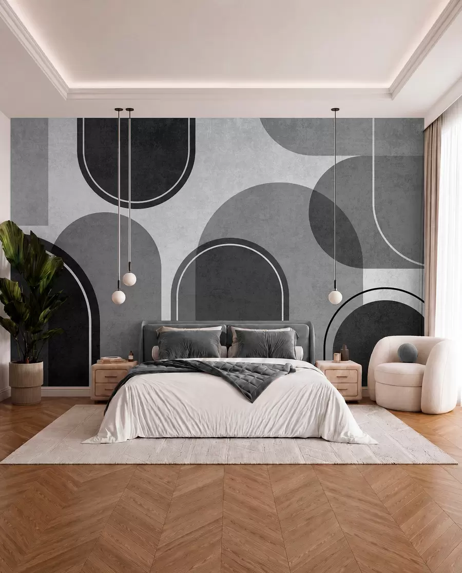 wall murals Сиви геометријски лукови  u99095v2