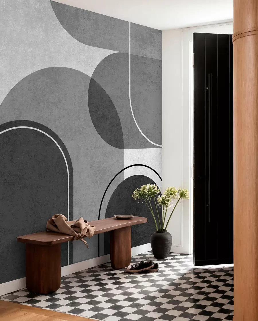 wall murals Сиви геометријски лукови  u99095v2