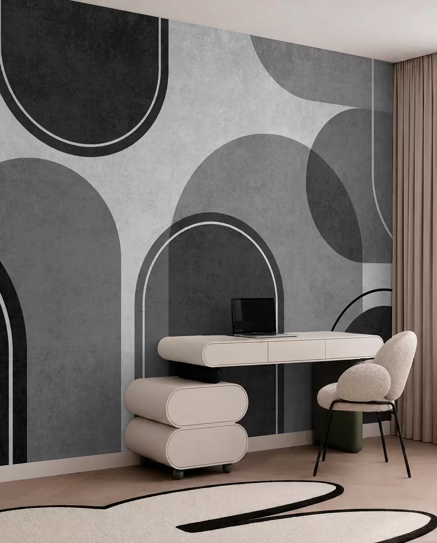 wall murals Сиви геометријски лукови  u99095v2