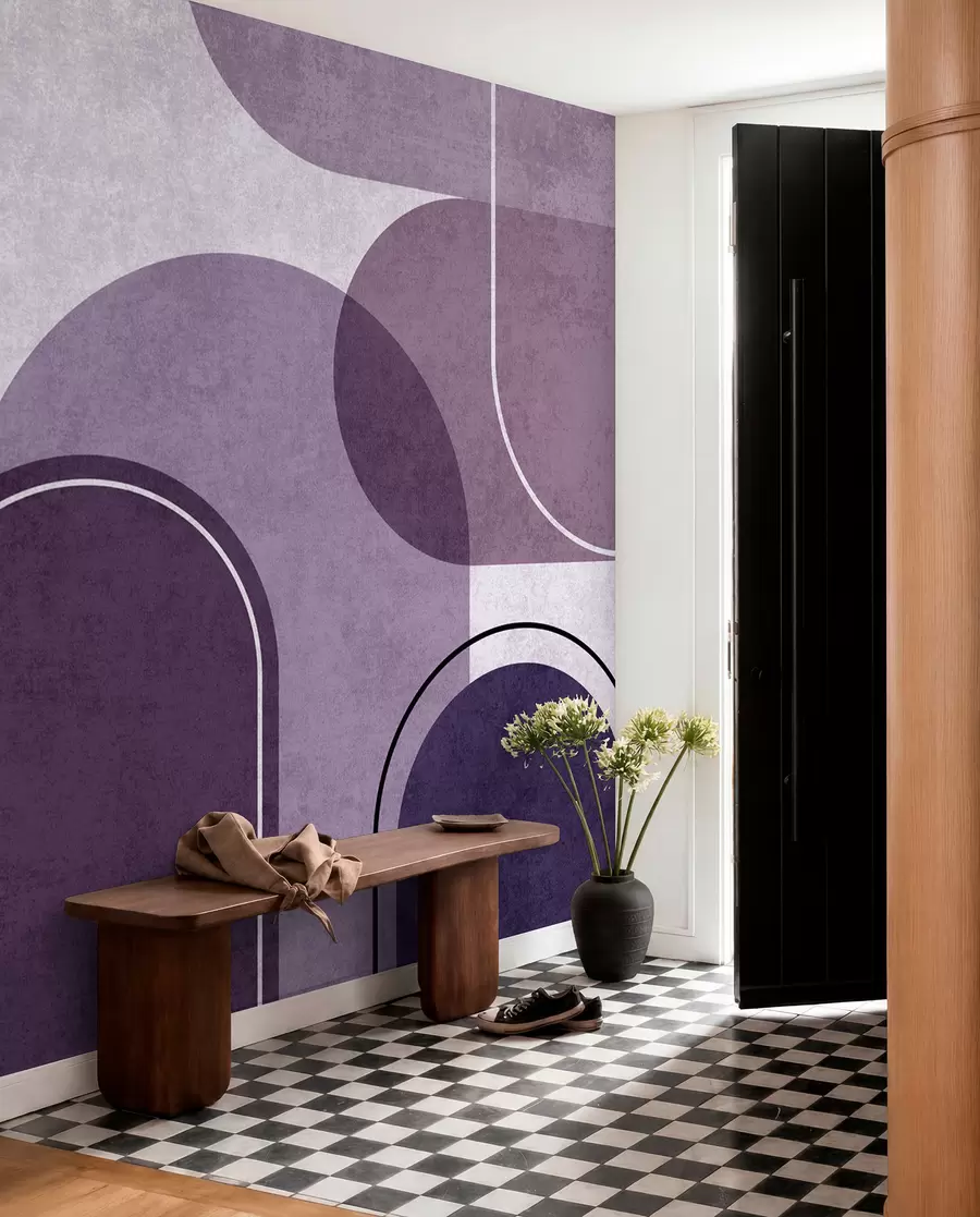 wall murals Геометријски лукови љубичасте боје u99095v4