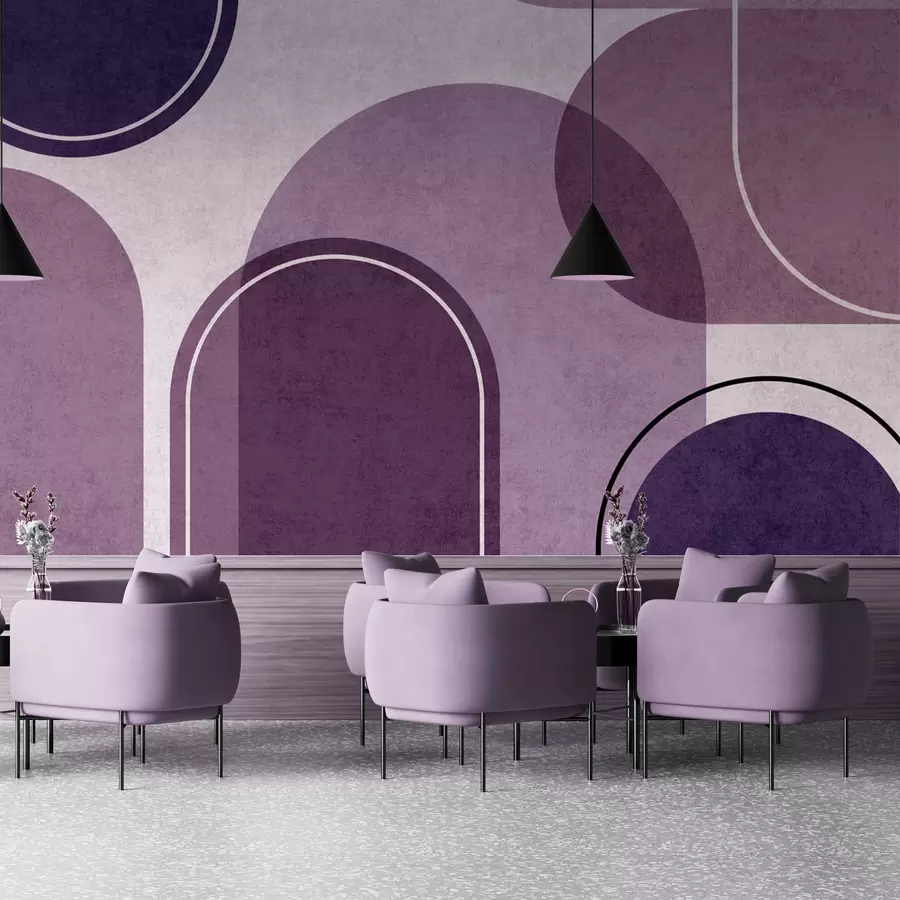 wall murals Геометријски лукови љубичасте боје u99095v4