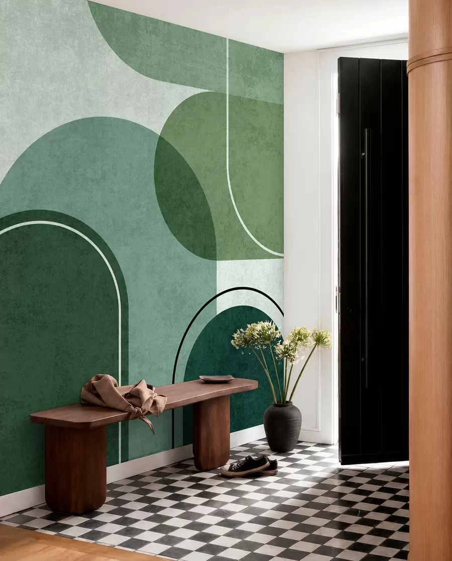 wall murals Зелени геометријски лукови u99095v5
