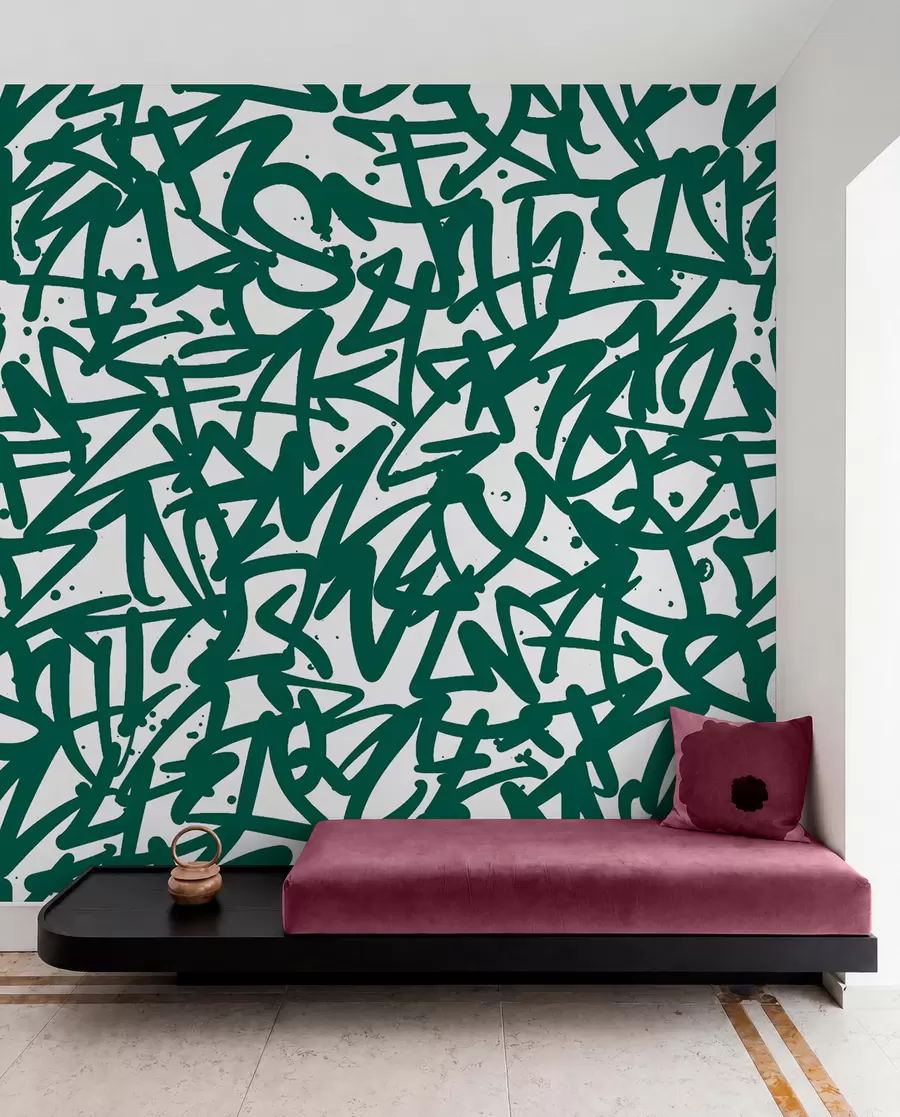 wall murals Емоција графита: зелена u99087