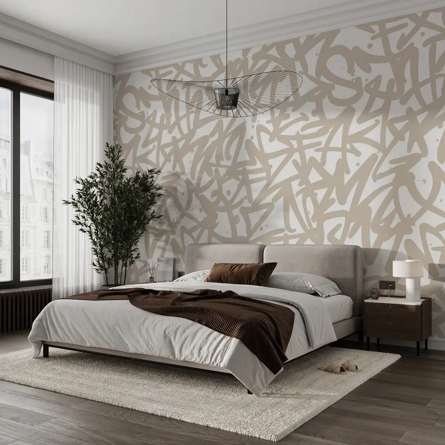 wall murals Емоција графита: беж u99087v1