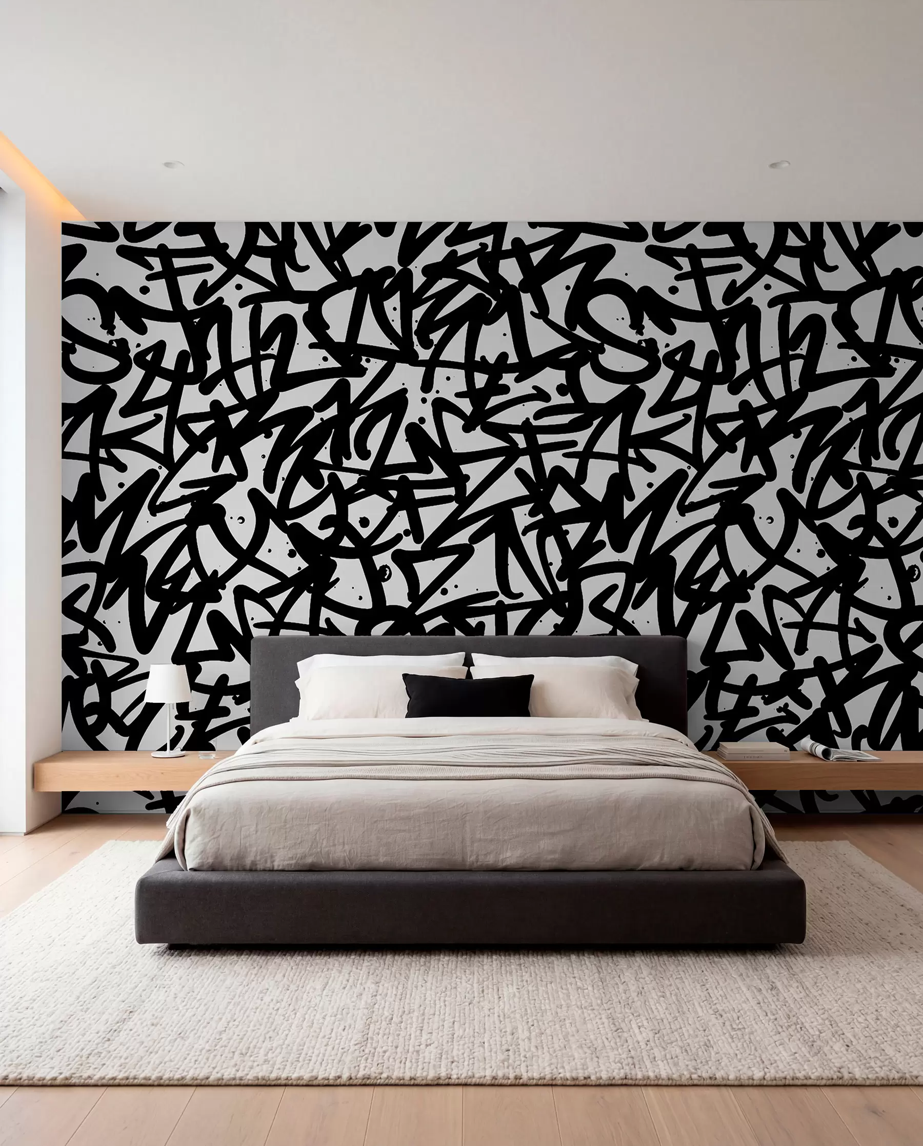 wall murals Crni grafiti rukopis u99087v3