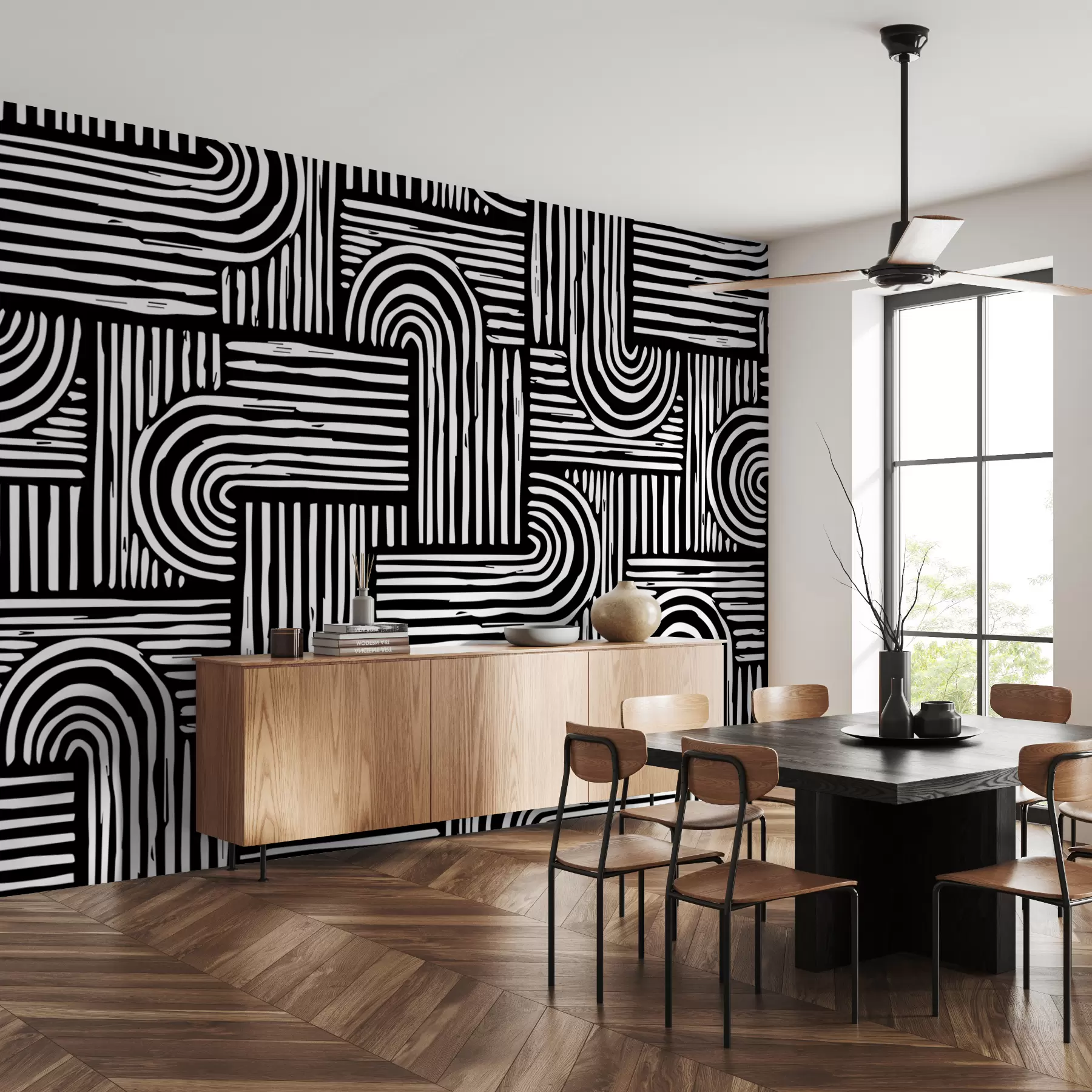 wall murals Црне шаре бескрајних стаза u99089v4