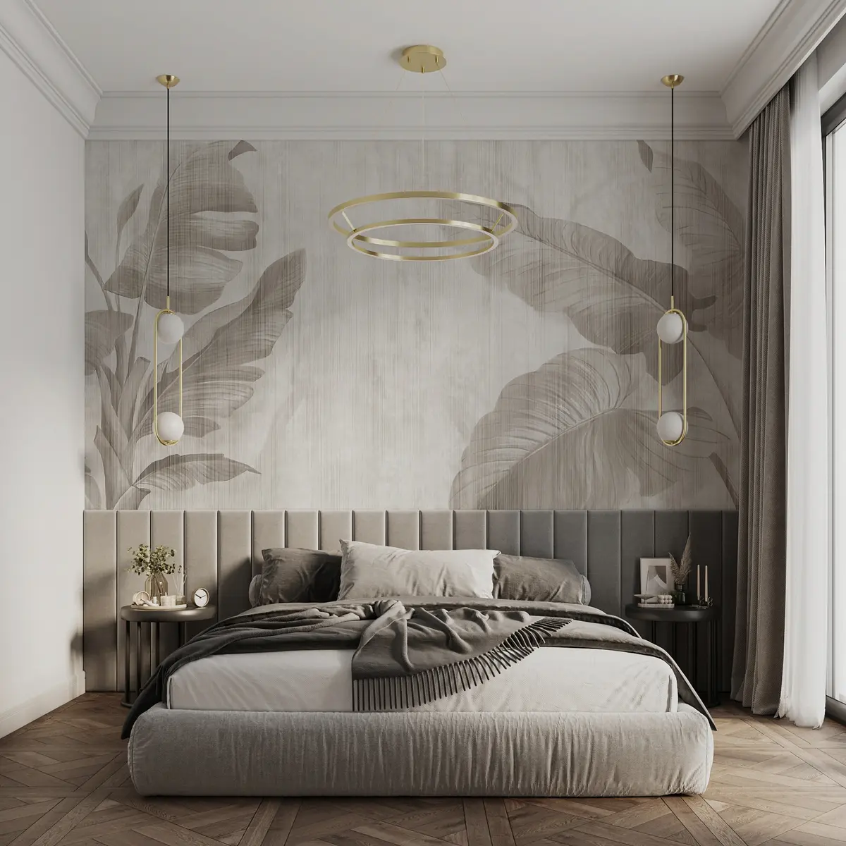 wall murals Тропско лишће у грунге стилу u00299d2