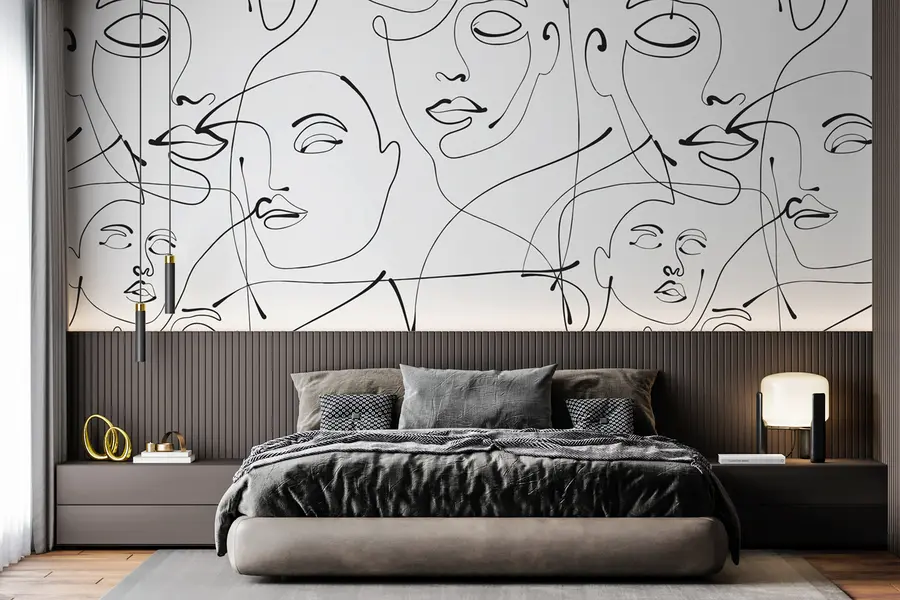 wall murals Минималистичка апстракција женског портрета u99013