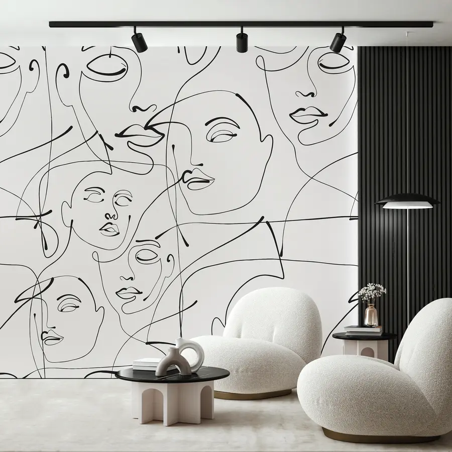 wall murals Минималистичка апстракција женског портрета u99013
