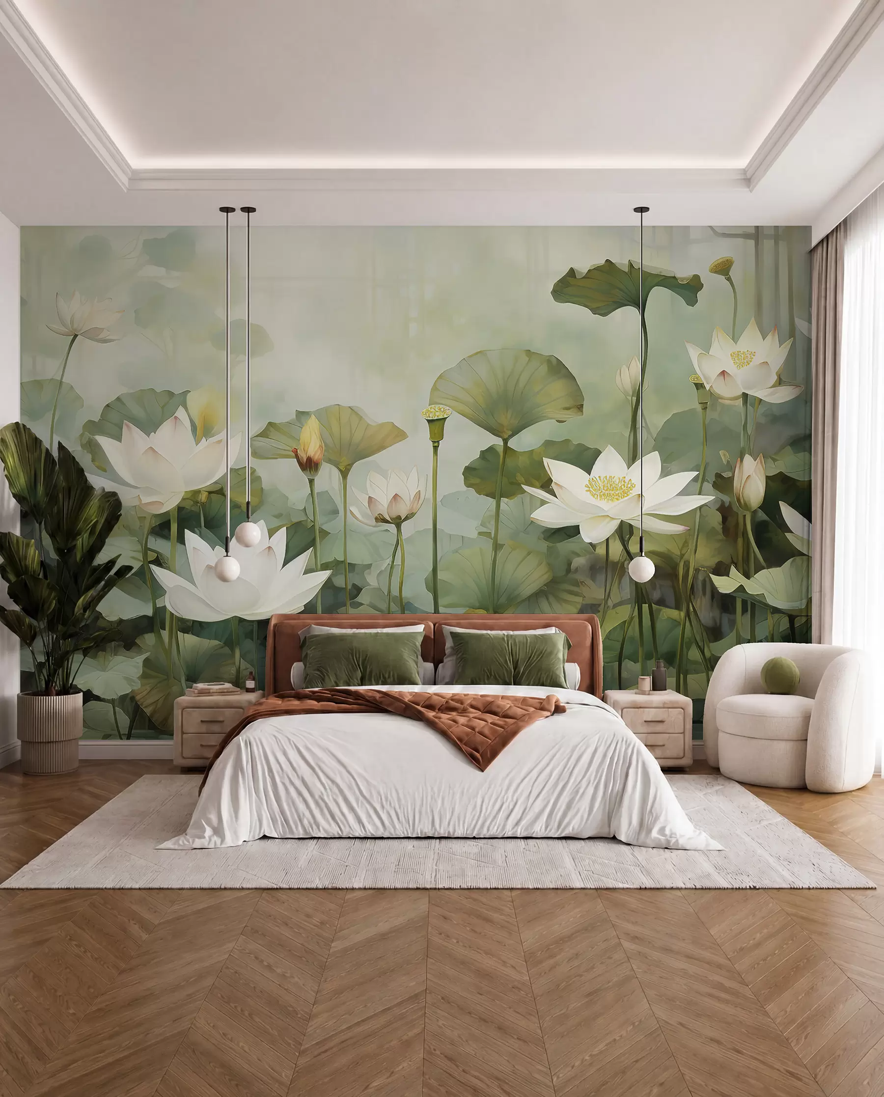wall murals Lotosovo jezero u zelenilu I u99454d1