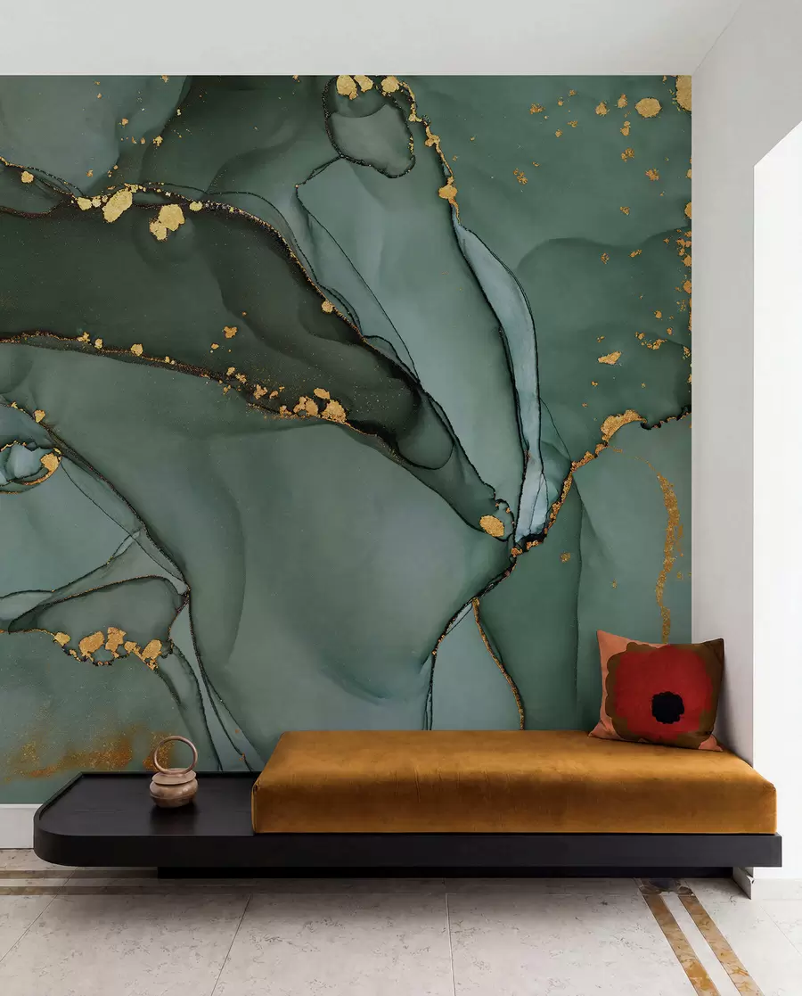wall murals Луксузни оникс мермер са металним пукотинама u50235d1