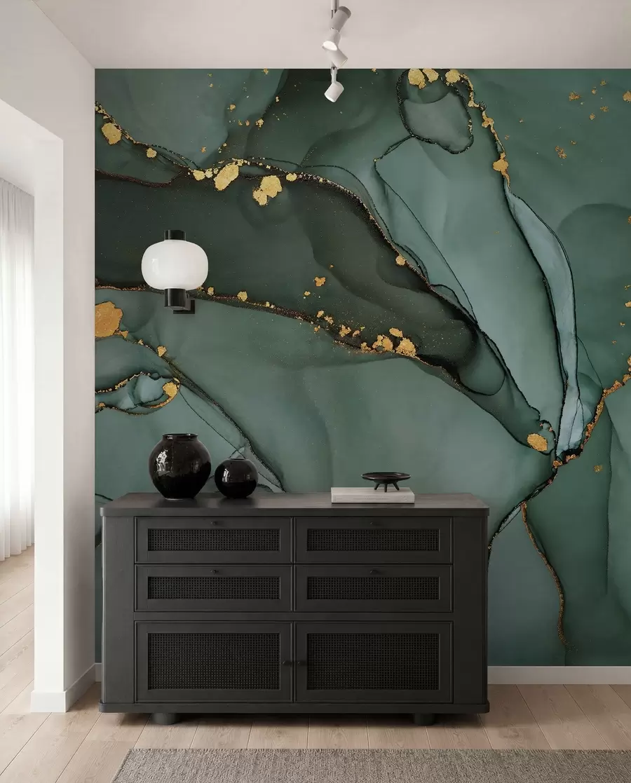 wall murals Луксузни оникс мермер са металним пукотинама u50235d1