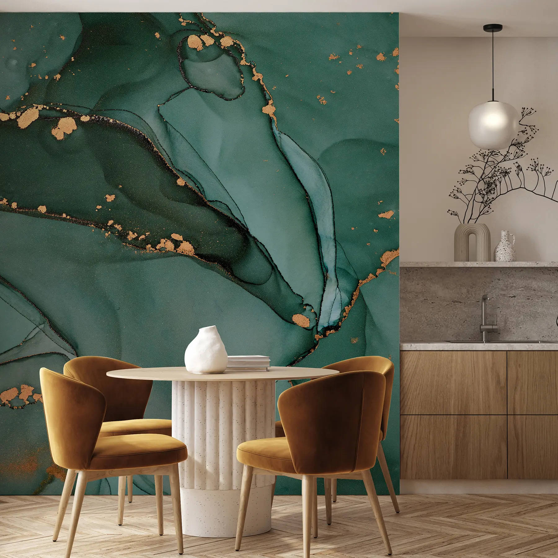 wall murals Луксузни оникс мермер са металним пукотинама u50235d1
