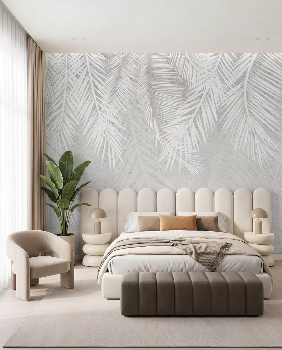 wall murals Bijeli palmini listovi I u94286d1