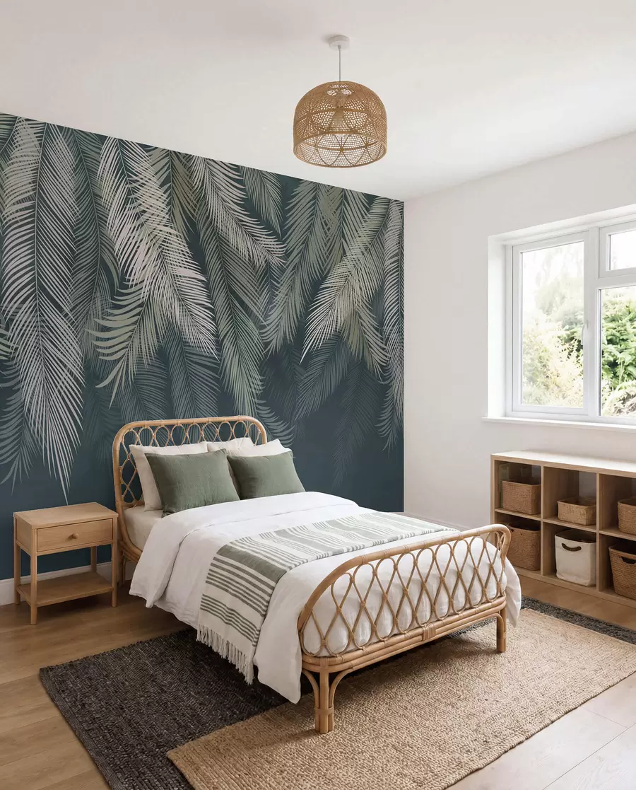 wall murals Palmova zavesa na petrolej II u48556v2d2